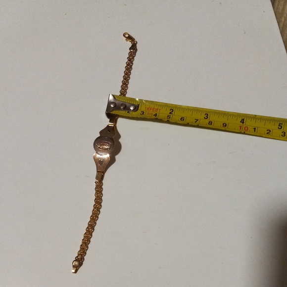 Virgin Mary Gold Plated Bracelet Oro Laminado Virgen De Guadalupe Pulsera NWOT - Picture 5 of 8